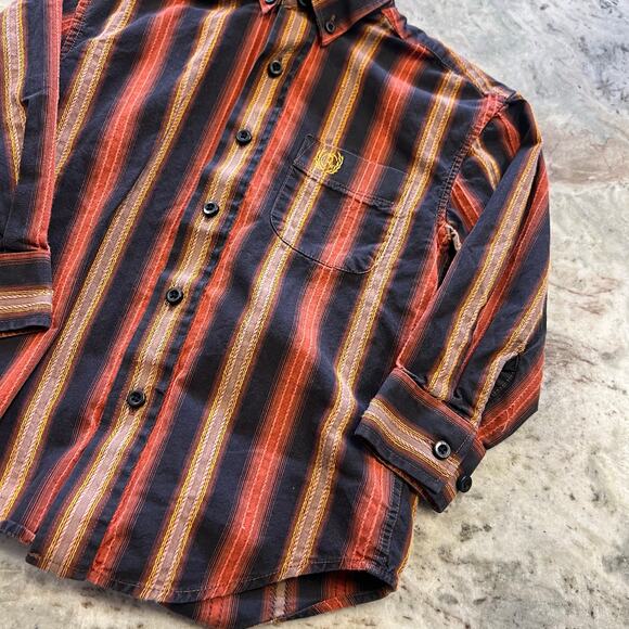 Panhandle Western Button Down Top Orange/Yellow Boys Size XS 4 - Picture 2 of 4